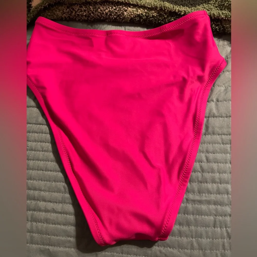NWT J.Crew High Rise Full‎ Coverage Bikini Bottom Magenta Orchid XL Beach Resort